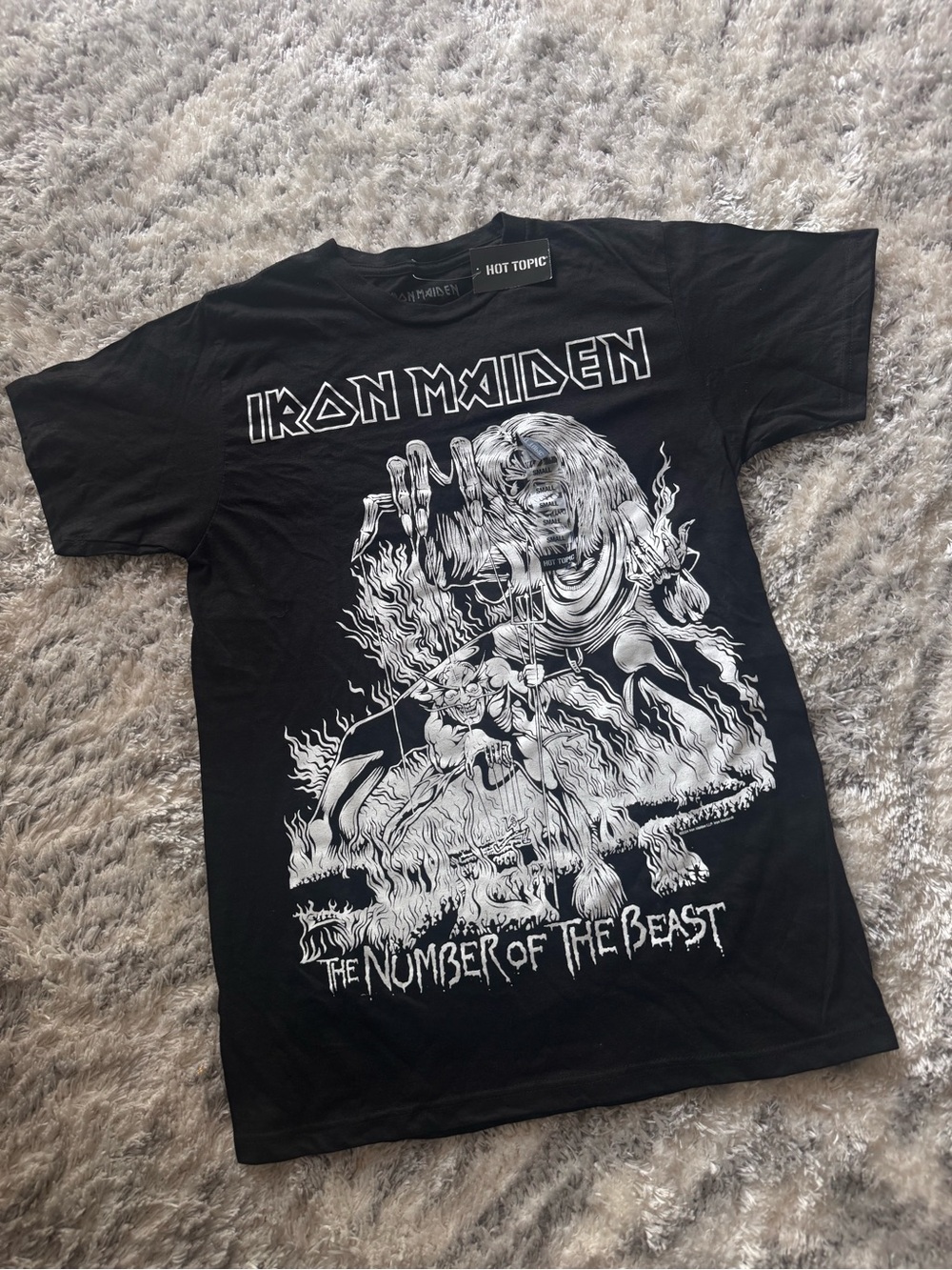 Hot Topic Black Iron Maiden 'The Number of the Beast' Graphic Tee